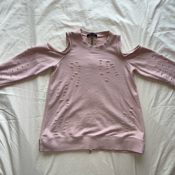 Jamison Cold Shoulder distressed hoodie - Picture 2 of 9